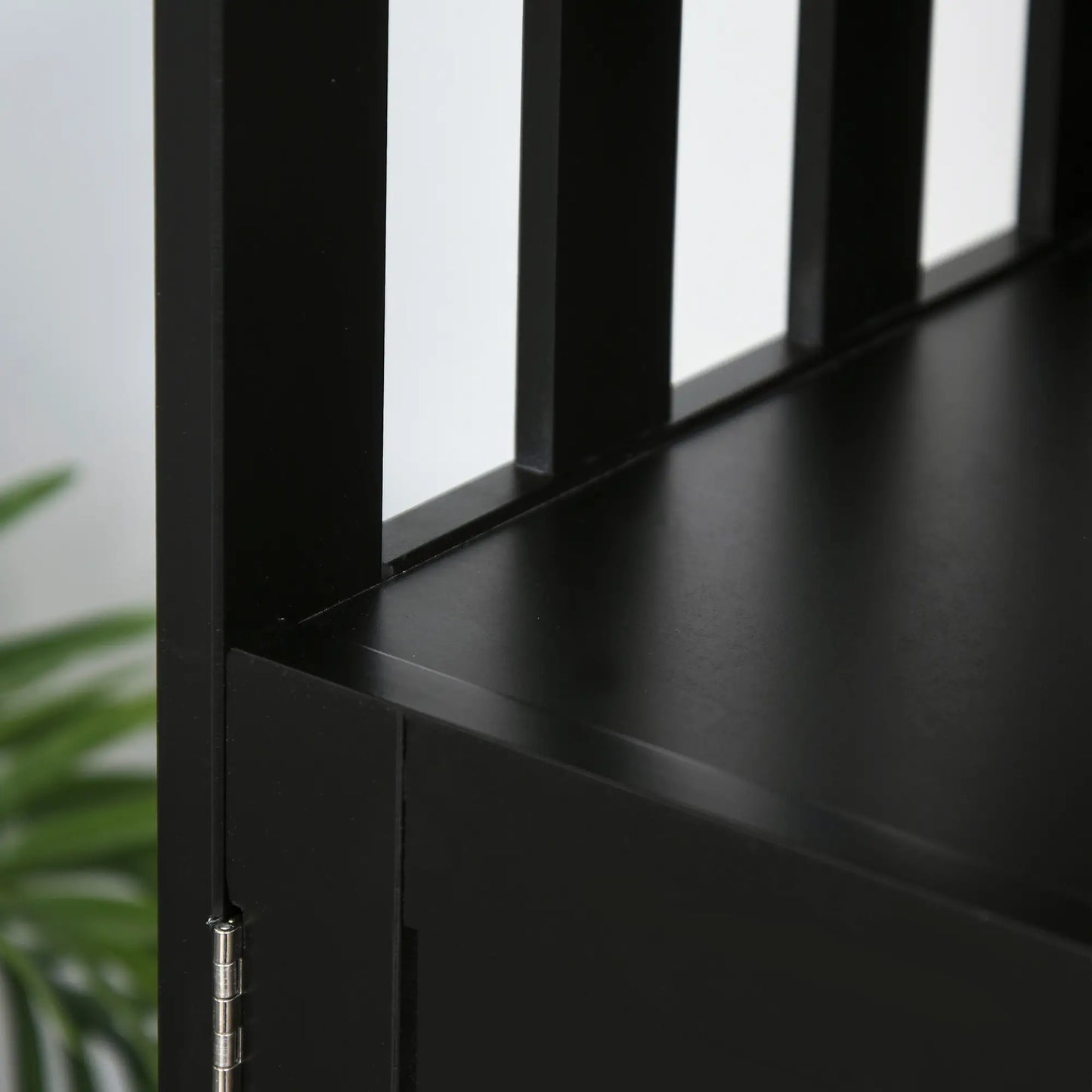 Kitchen Sideboard, Wooden Storage Cabinet, 2-Level Shelf, Black Bar Cabinets at Gallery Canada