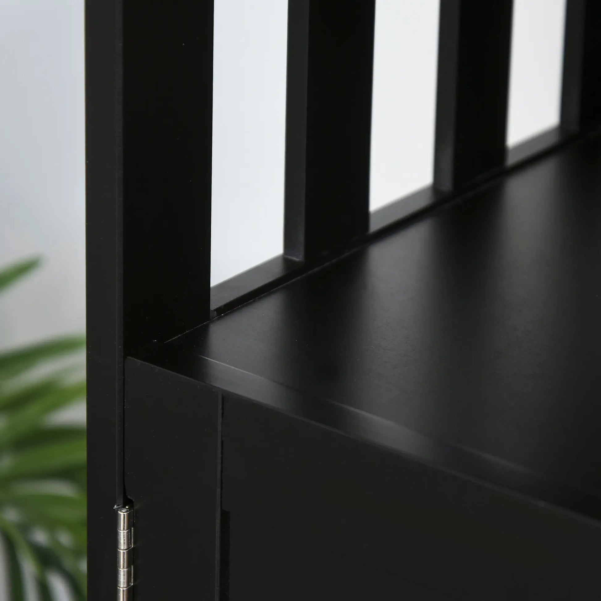 Kitchen Sideboard, Wooden Storage Cabinet, 2-Level Shelf, Black Bar Cabinets at Gallery Canada