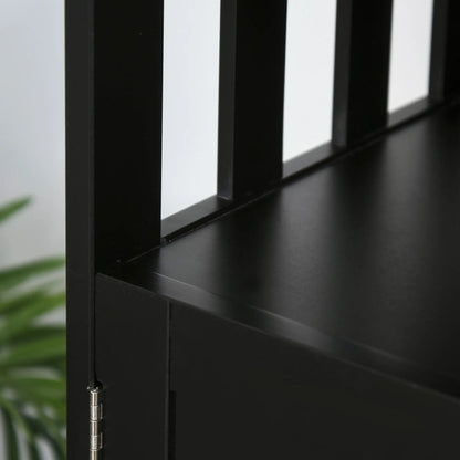 Kitchen Sideboard, Wooden Storage Cabinet, 2-Level Shelf, Black Bar Cabinets at Gallery Canada