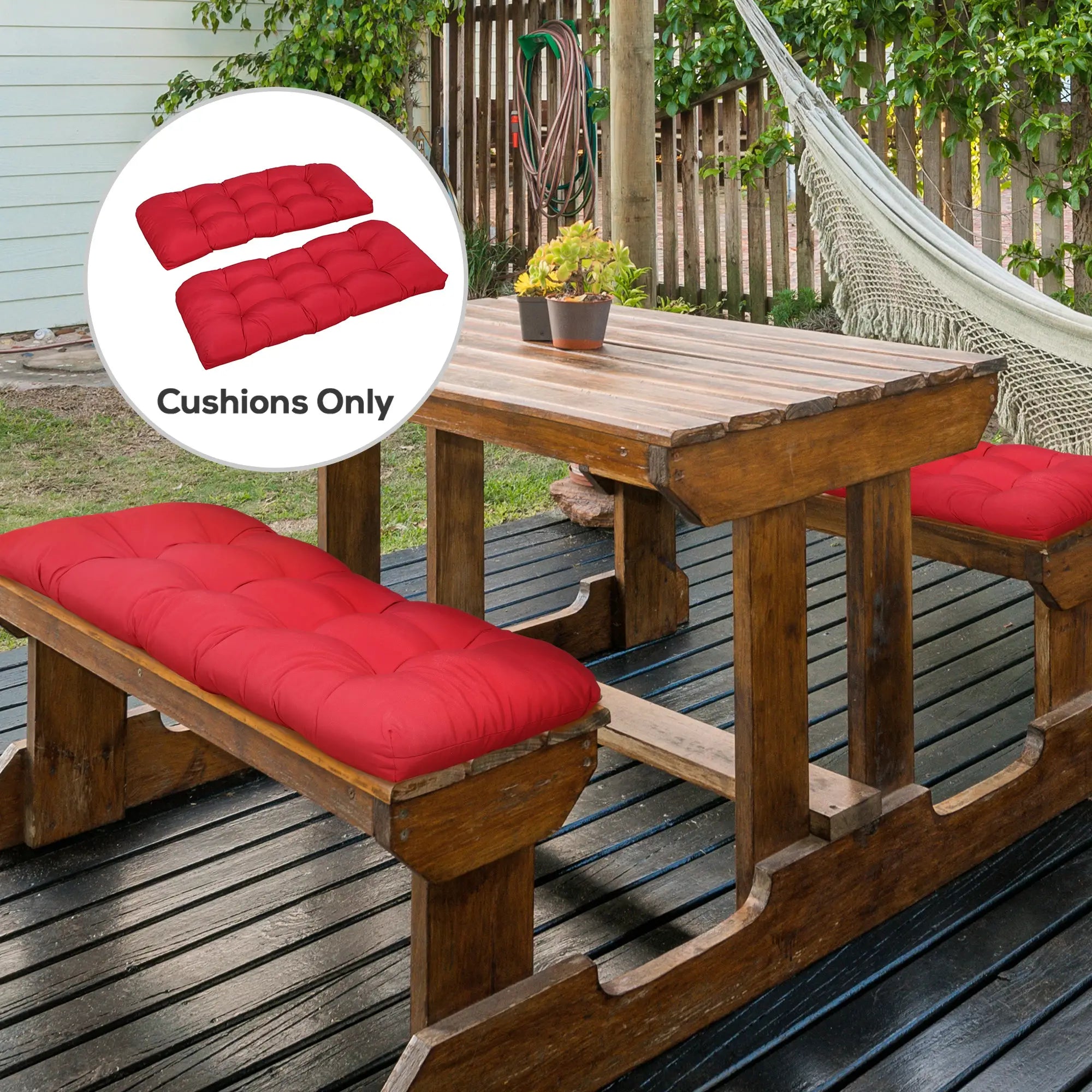 Patio Bench Replacement Cushions, 2 Seater, 43