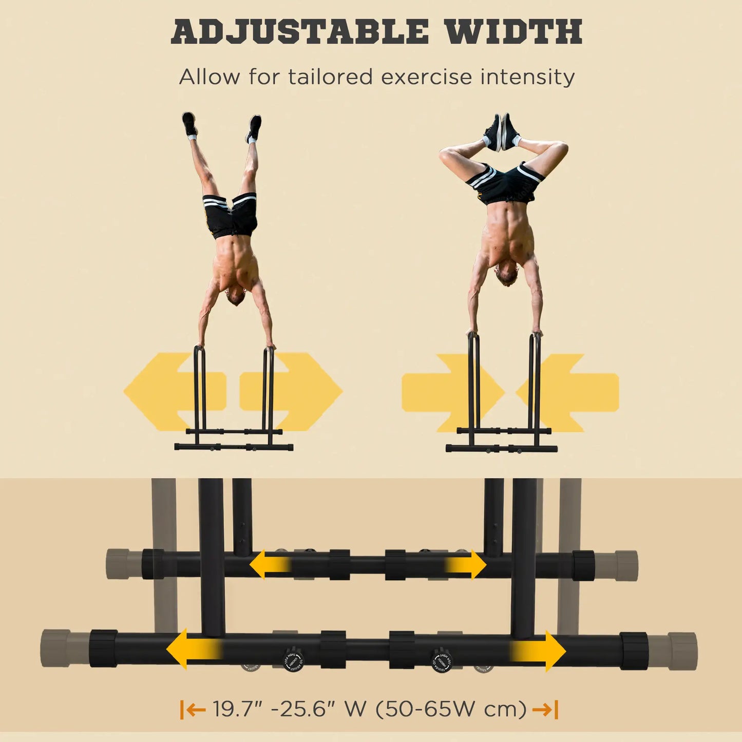 Adjustable Dip Station, Push Up Bars, 6 Width, 2 Height Levels More-Strength Training Equipment at Gallery Canada