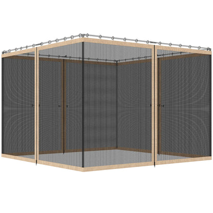 Mosquito Netting For Gazebo, 12' x 12', Beige, Black Gazebo Sidewalls Beige at Gallery Canada