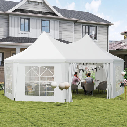 16' x 22' White High Peak Octagonal Wedding Tent, Removable Walls, White Canopy Tents at Gallery Canada