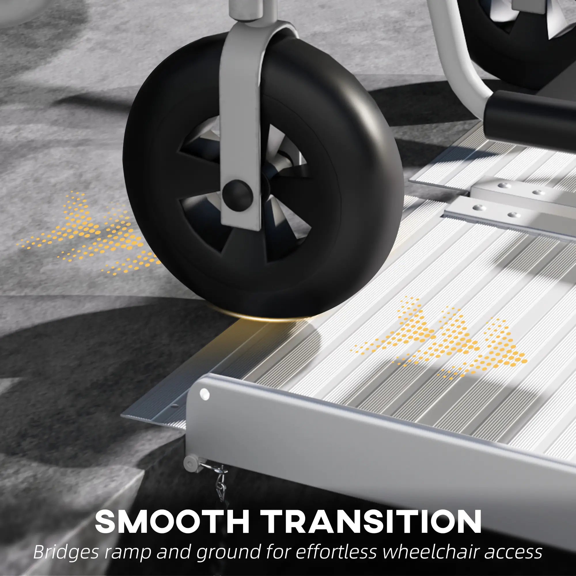 8' Foldable Handicap Ramp, Aluminum Wheelchair Ramp, Textured Threshold, Silver Knee Walker & Wheelchair Ramps at Gallery Canada