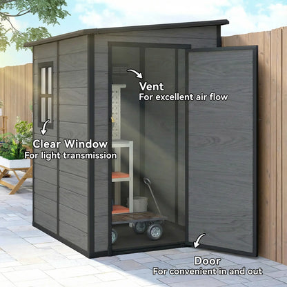 4'x5' Garden Storage Shed, Lean To Tool House, Lockable, Window, Vent Sheds at Gallery Canada