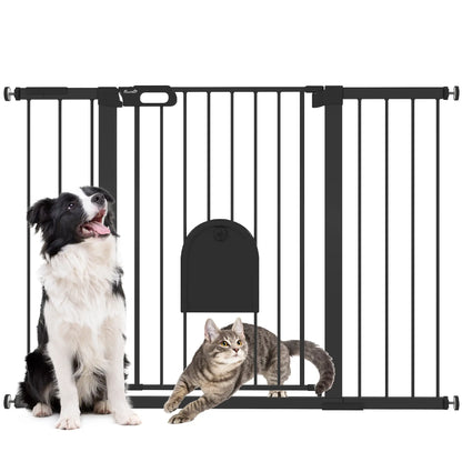 30"-52" Extra Wide Pet Gate, 35"H, Small Door, Black Houses, Kennels & Pens at Gallery Canada