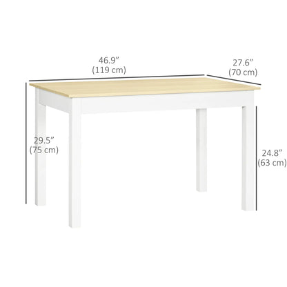 Kitchen Dining Table For 4-6 People, 46.9" W x 27.6" D x 29.5" H, Oak Dining Tables at Gallery Canada