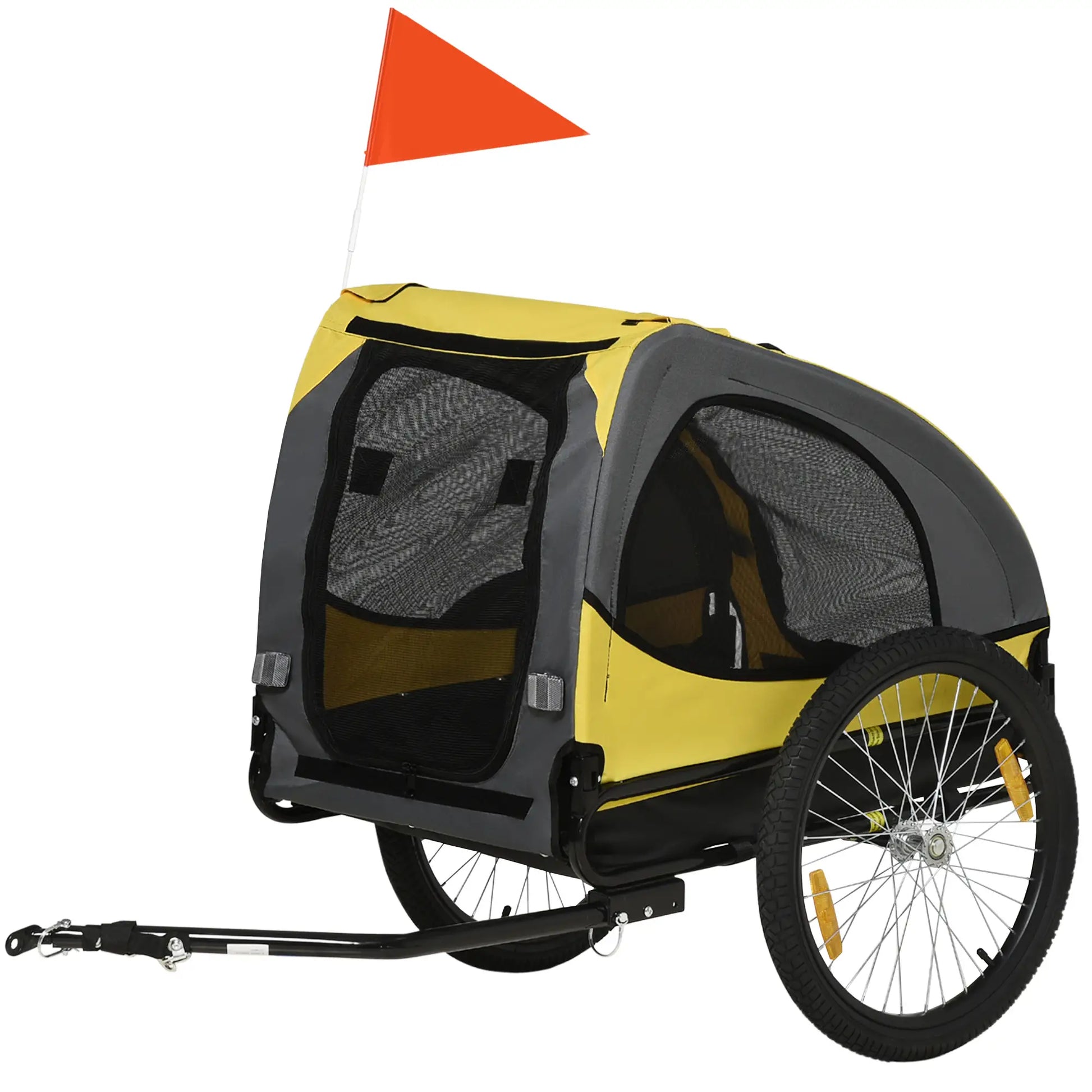 Dog Bike Trailer, Hitch Coupler, Quick Release Wheels, Medium, Yellow Dog Bike Trailers & Strollers Yellow at Gallery Canada