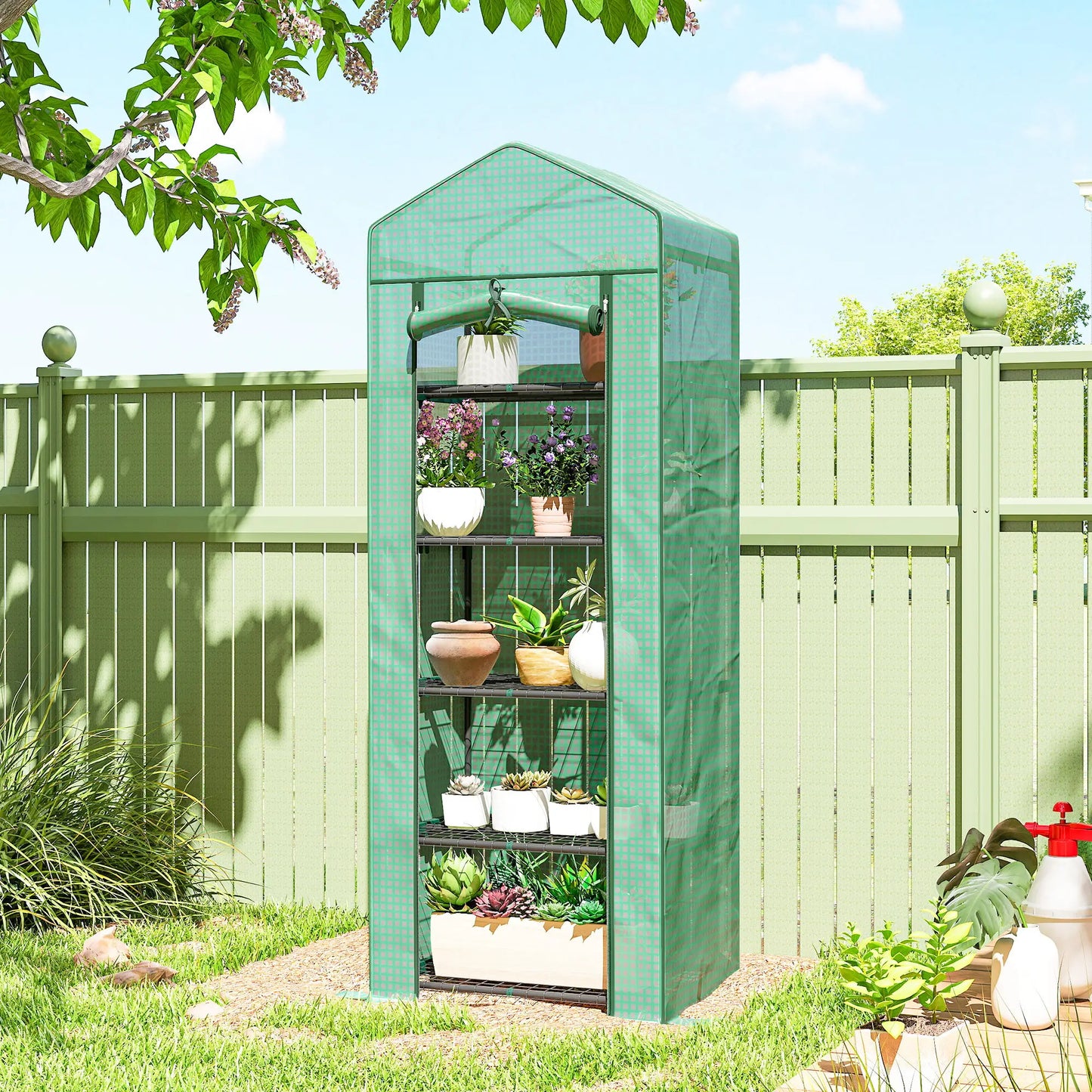 5 Tier Mini Greenhouse, Portable, Transparent, 27.25" x 19.25" x 76", Green Greenhouses at Gallery Canada