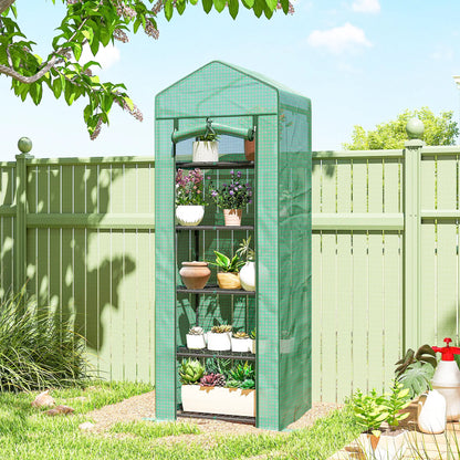 5 Tier Mini Greenhouse, Portable, Transparent, 27.25" x 19.25" x 76", Green Greenhouses at Gallery Canada