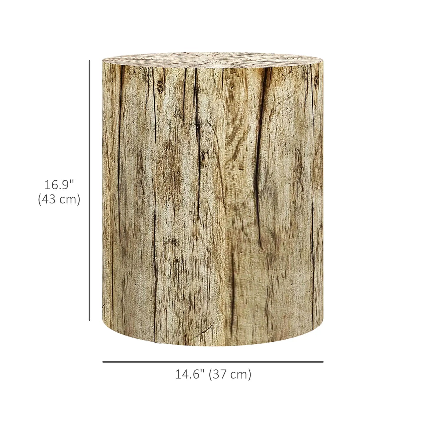 17" Tall Tree Stump End Table, Concrete Sofa Side Table, Garden Stool, Natural Side Tables at Gallery Canada