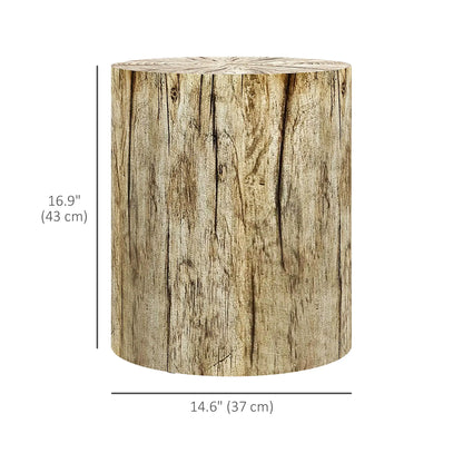 17" Tall Tree Stump End Table, Concrete Sofa Side Table, Garden Stool, Natural Side Tables at Gallery Canada