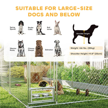 Outdoor Dog Run, Adjustable Bowls, Waterproof Cover, Escape-Proof Lock, 13.1' x 7.5' x 7.5' Houses, Kennels & Pens at Gallery Canada