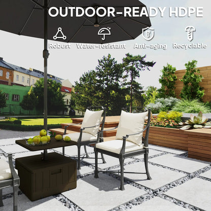 Heavy Duty Umbrella Base With Wheels, Table Tray, Brown Umbrella Bases at Gallery Canada
