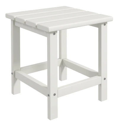 Square Side Table, 15" Outdoor HDPE, Weather Resistant, White Patio Side Tables White at Gallery Canada