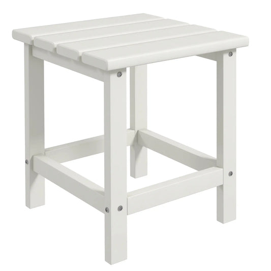 Square Side Table, 15" Outdoor HDPE, Weather Resistant, White Patio Side Tables White at Gallery Canada
