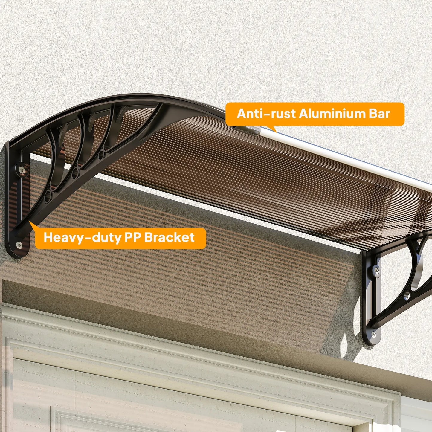 Window Awning Door Canopy, 30" X 50", Brown Door Awnings at Gallery Canada