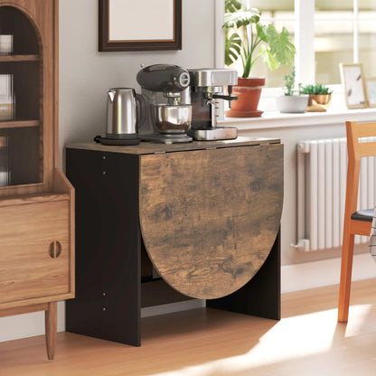 Oval Folding Dining Table, Drop Leaf Kitchen Table, Rustic Brown, Brown Dining Tables at Gallery Canada