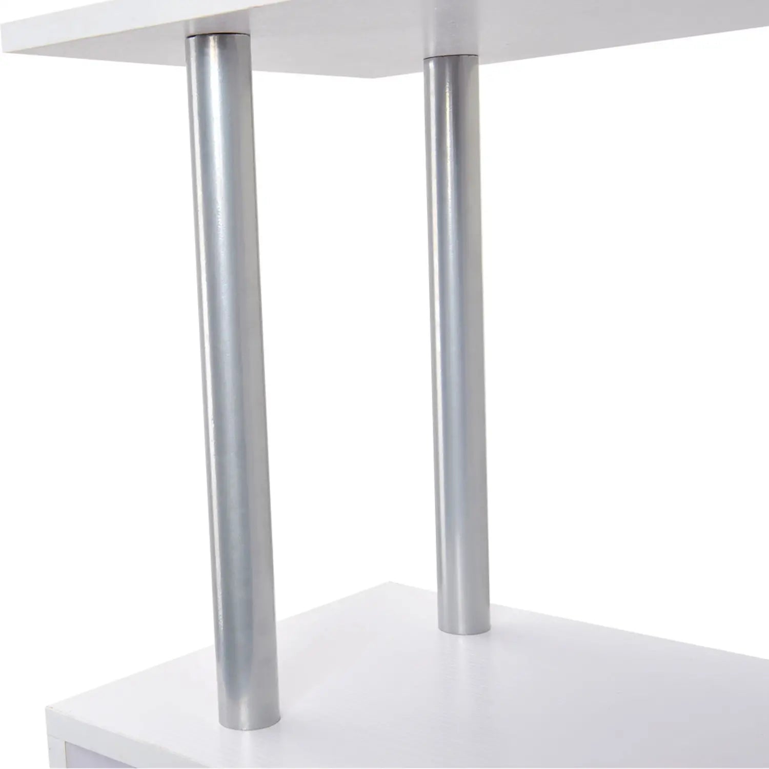5-Tier Geometric Wooden Bookcase, S-Shaped Storage, White Display Bookshelves at Gallery Canada