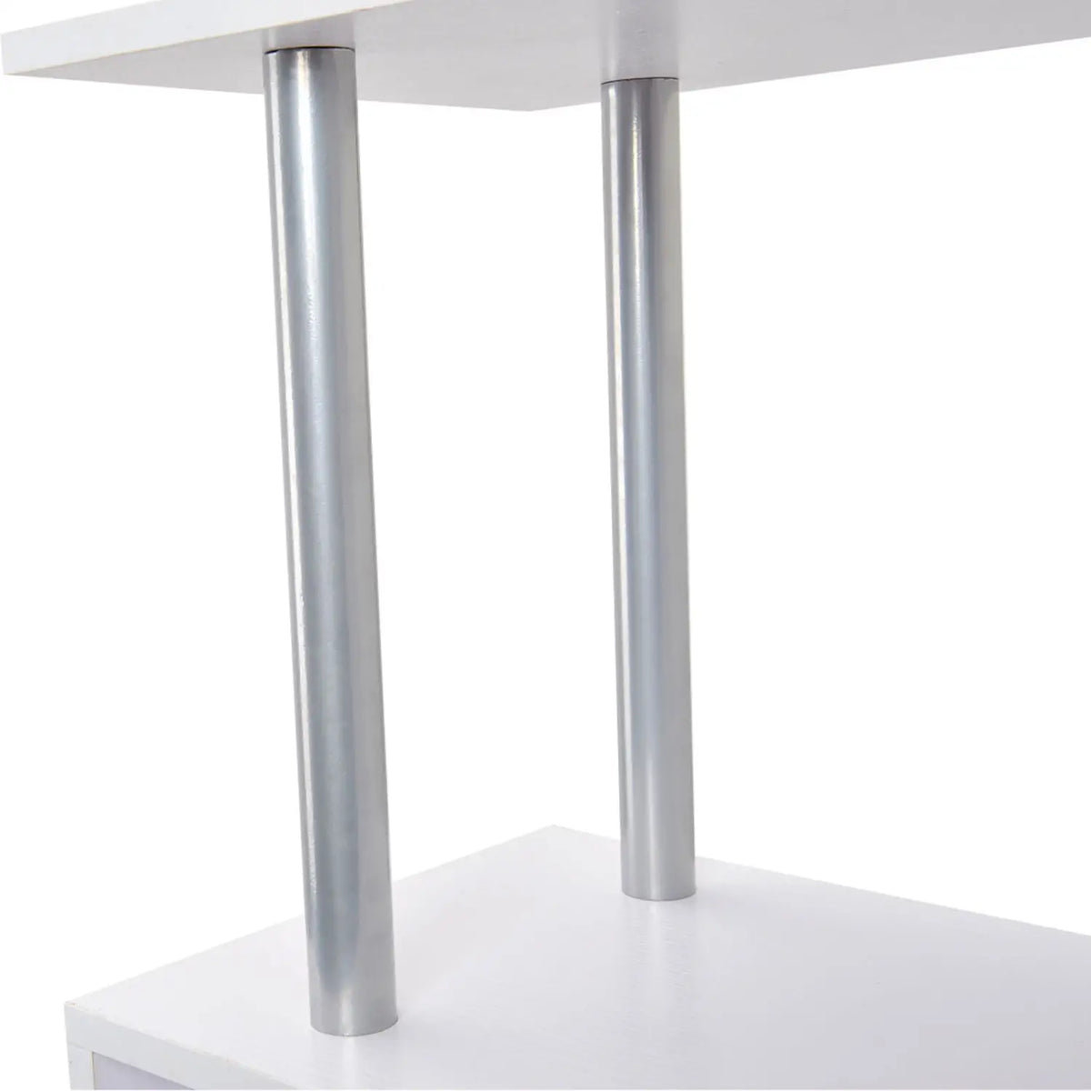 5-Tier Geometric Wooden Bookcase, S-Shaped Storage, White Display Bookshelves at Gallery Canada