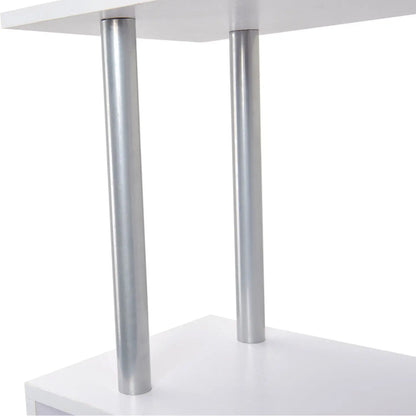 5-Tier Geometric Wooden Bookcase, S-Shaped Storage, White Display Bookshelves at Gallery Canada