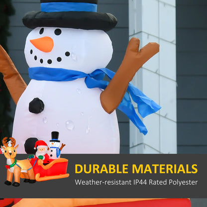 6.5 ft Inflatable Santa Claus, Snowman on Sleigh with Reindeer, LED Lights Christmas Inflatables at Gallery Canada