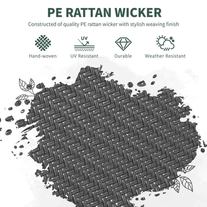 Stacking Rattan Outdoor Dining Chairs Set, 4-Piece, Grey Patio Furniture at Gallery Canada