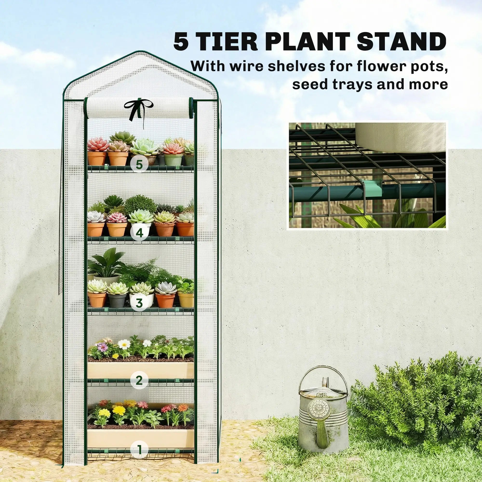 Mini Greenhouse With Screen Roof, 27.6