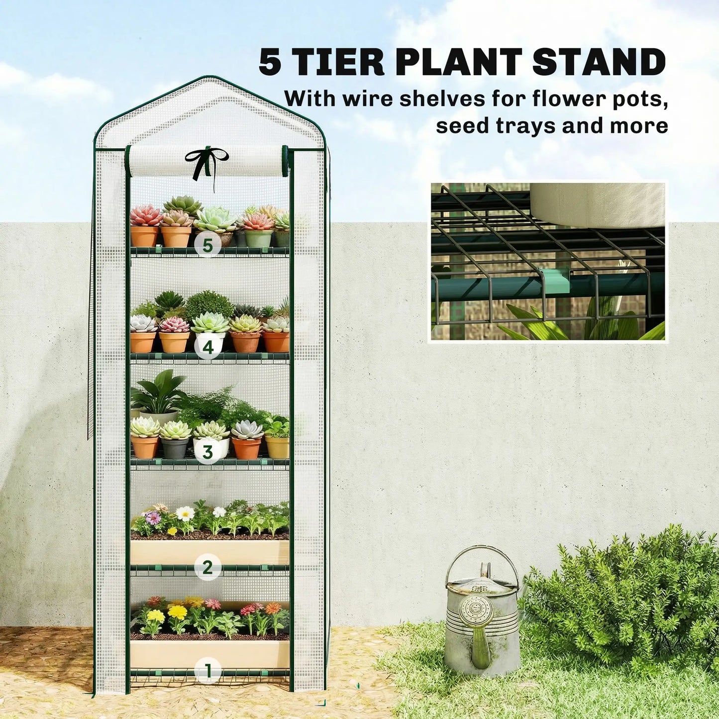 Mini Greenhouse With Screen Roof, 27.6" x 19.7" x 75.6", White Portable Greenhouses at Gallery Canada