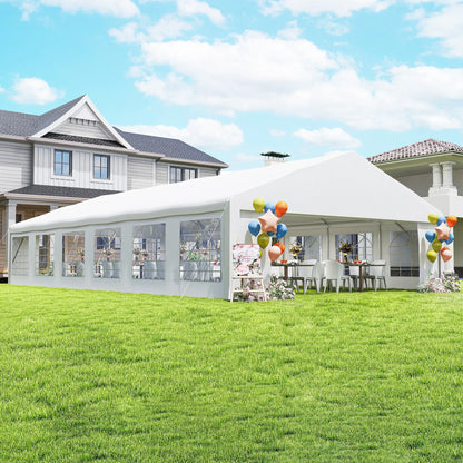 23' x 39' Party Tent, Heavy Duty Outdoor Canopy Shelter, White Canopy Tents at Gallery Canada