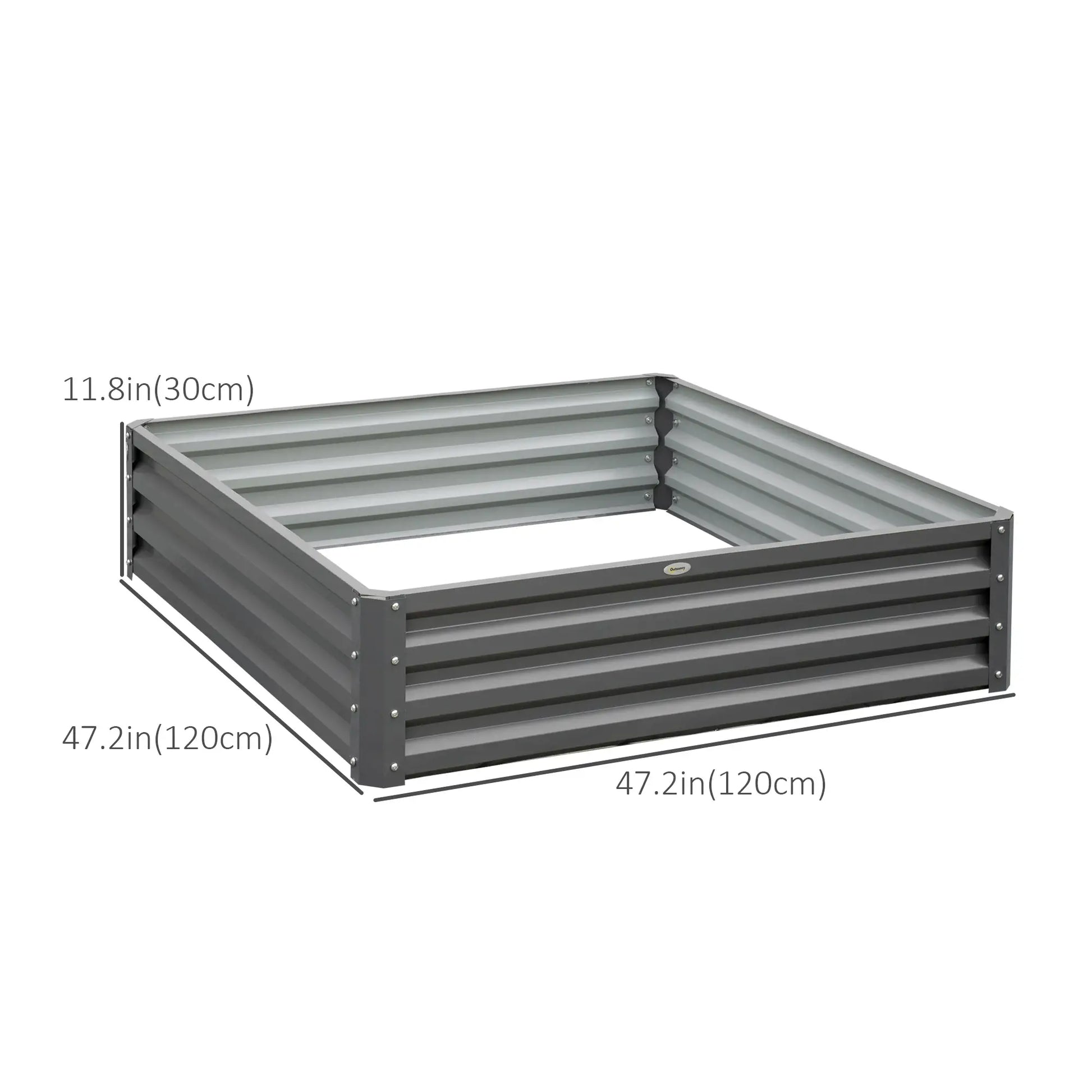 4' x 4' x 1' Galvanized Steel Raised Garden Bed, Light Grey Galvanized Planter Boxes at Gallery Canada