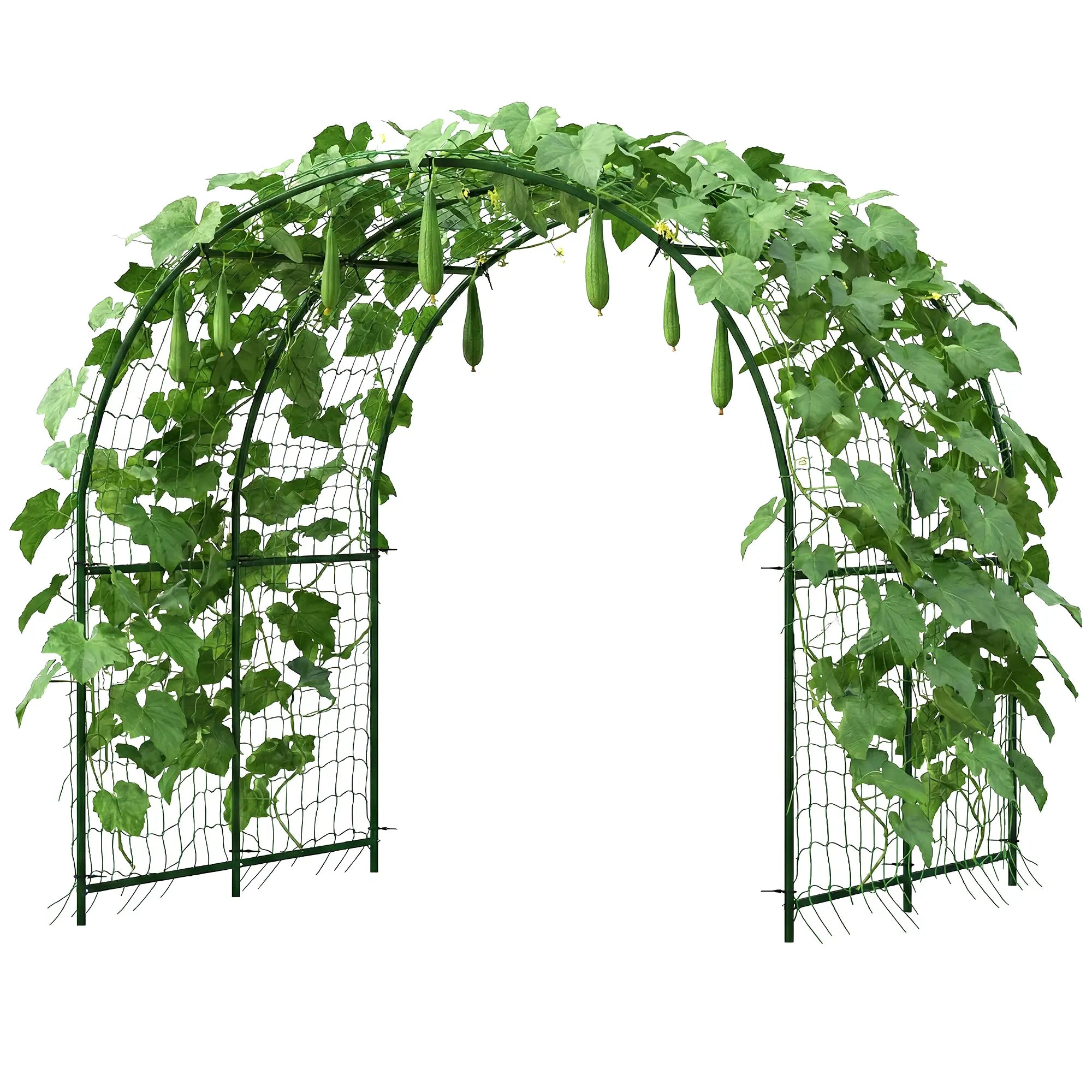 Garden Arch Trellis For Climbing Plants, 7.1FT Tall, Outdoor Plant Stands Dark Green at Gallery Canada