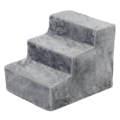 3-Step Dog Ramp for Sofa, Bed, Couch, Removable Cover, Light Grey Dog Stairs Light Grey at Gallery Canada