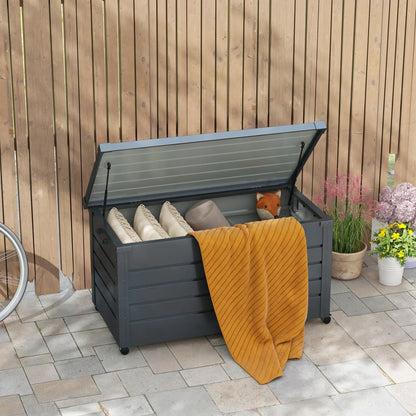 82 Gallon Garden Storage Box, Waterproof, Dark Grey Patio Storage Boxes at Gallery Canada