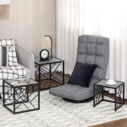 Square Nest of Tables Set of 3, Metal Frame, for Living Room, Grey Coffee Tables at Gallery Canada