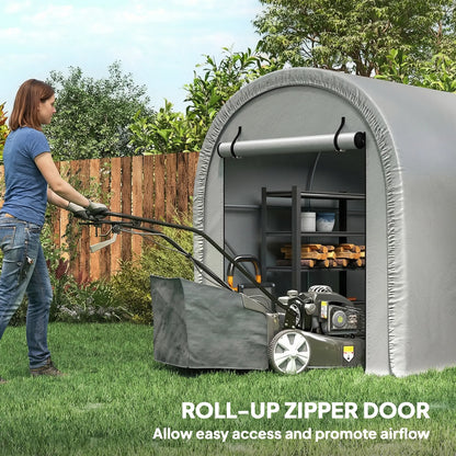 8' x 5' Portable Shed, Water-Resistant Bike Tent with Roll-up Zipper Door Portable Shed at Gallery Canada