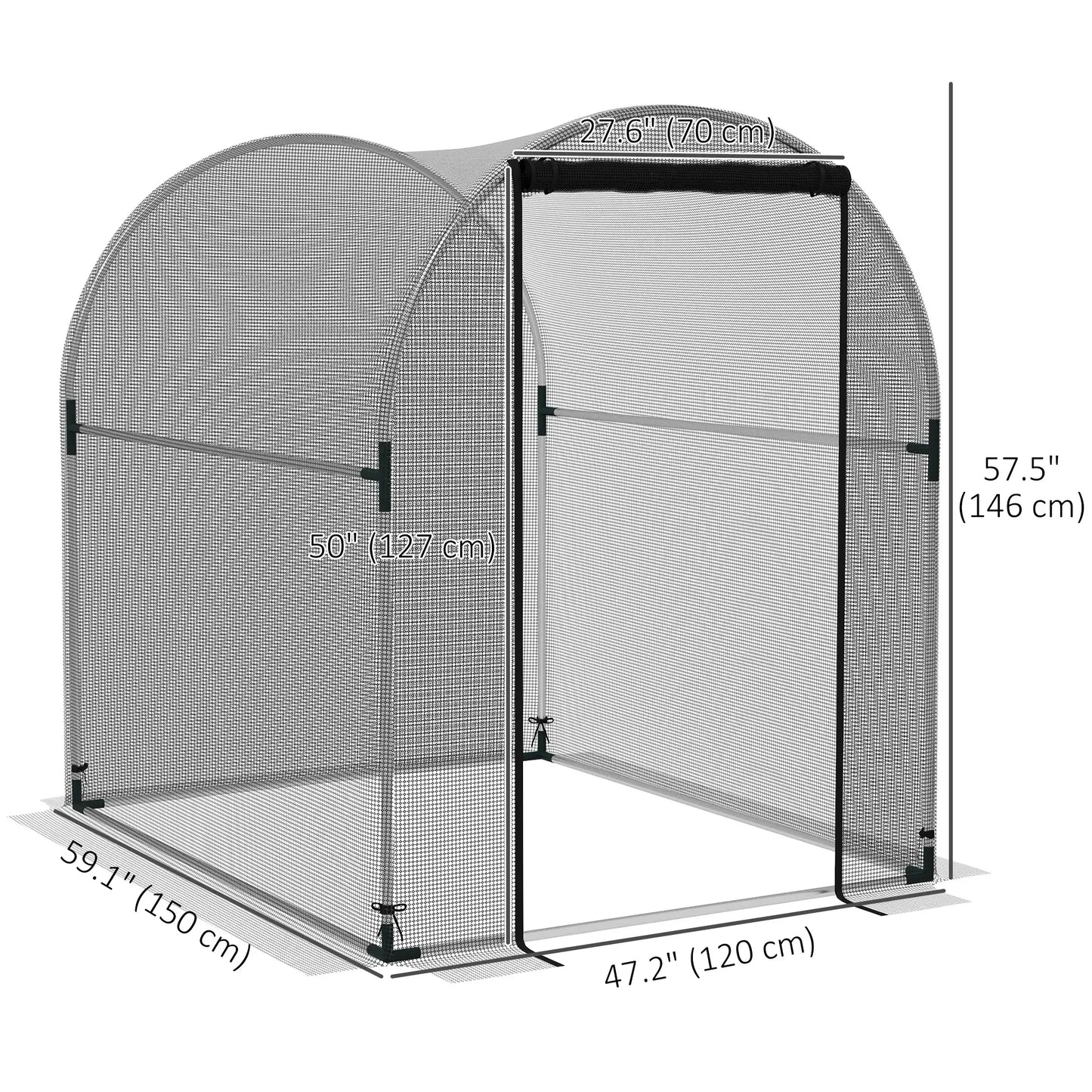 4.9' x 3.9' Crop Cage, Zipper Roll-Up Door, Mesh Plant Protection Tent