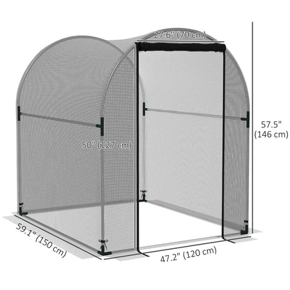 4.9' x 3.9' Crop Cage, Zipper Roll-Up Door, Mesh Plant Protection Tent