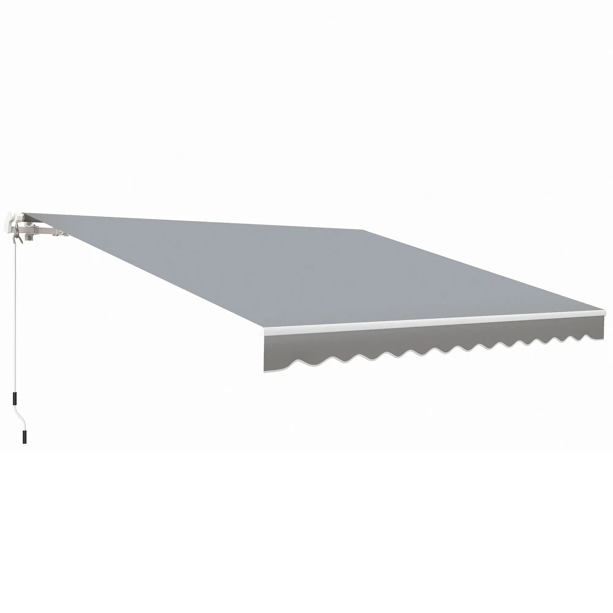 12' x 10' Retractable Awning, UV Resistant, Aluminum Frame, Grey Deck Awnings Grey at Gallery Canada
