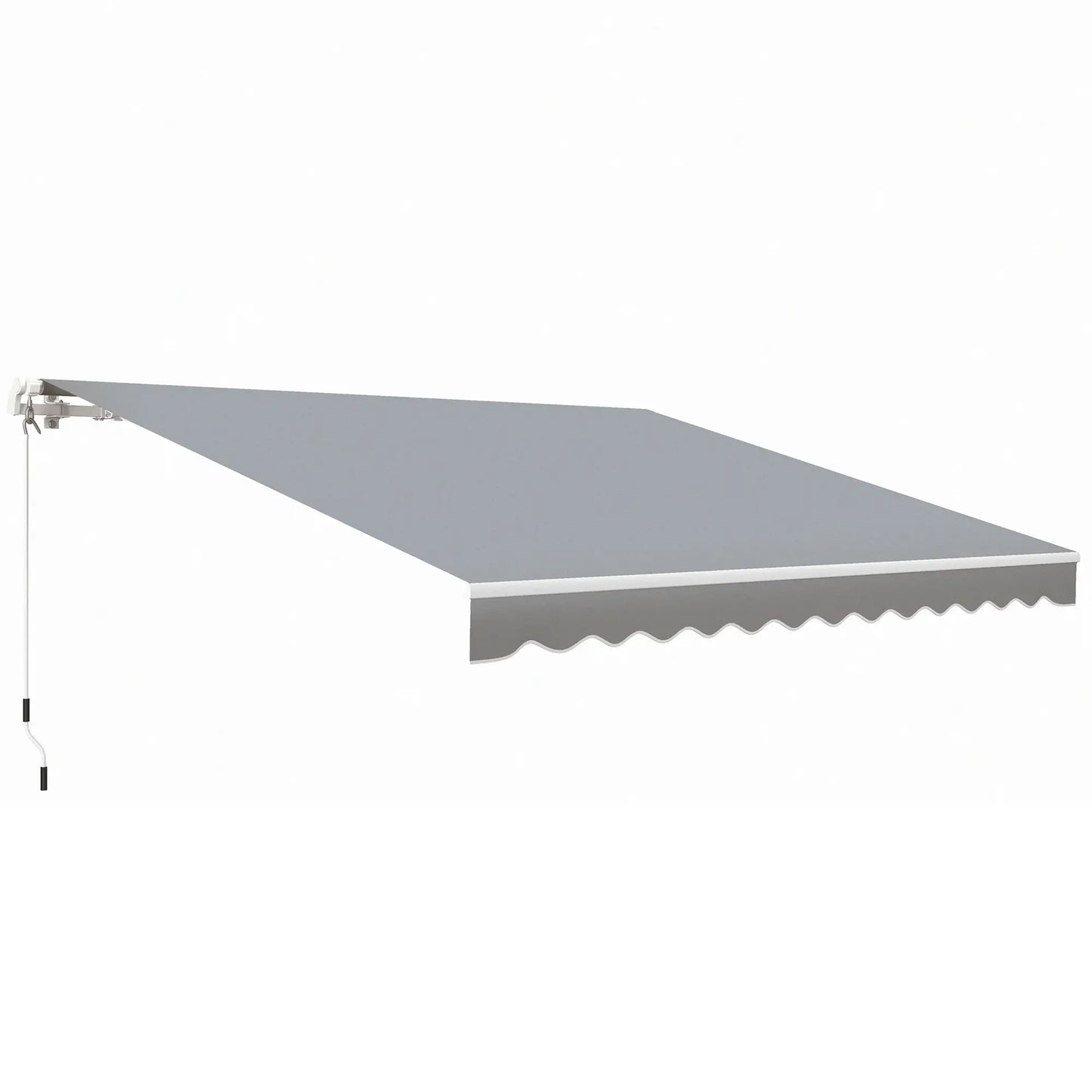 12' x 10' Retractable Awning, UV Resistant, Aluminum Frame, Grey Deck Awnings Grey at Gallery Canada