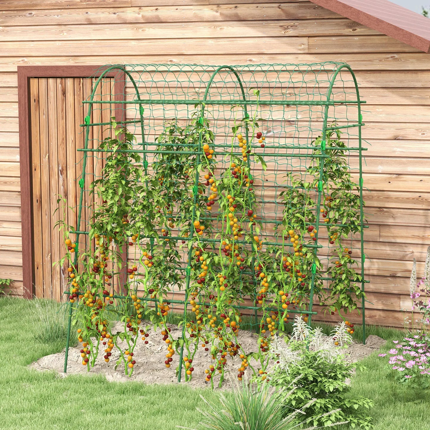 Arched Garden Trellis, Metal Cucumber Plant Support, 57" x 66" x 81" Plant Stands at Gallery Canada