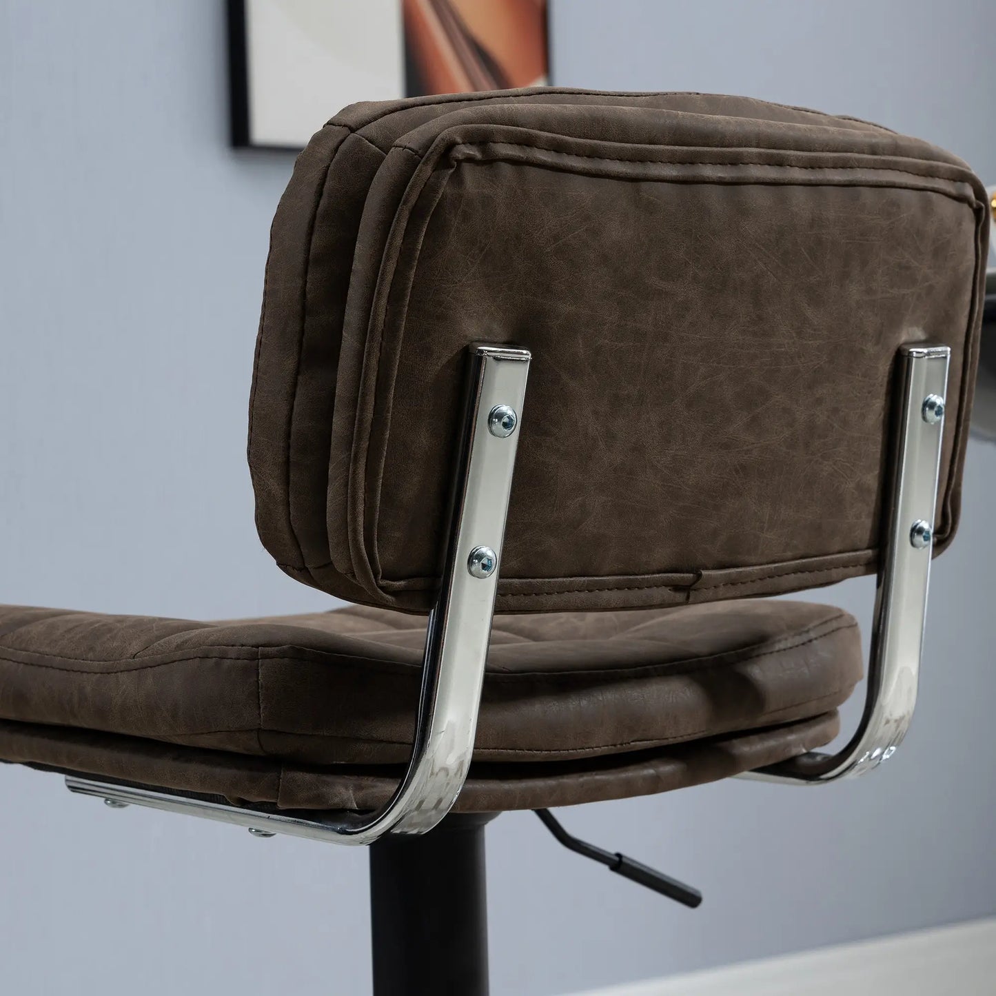 Swivel Counter Height Bar Stools Set of 2, Adjustable Height, PU Leather Bar Stools at Gallery Canada