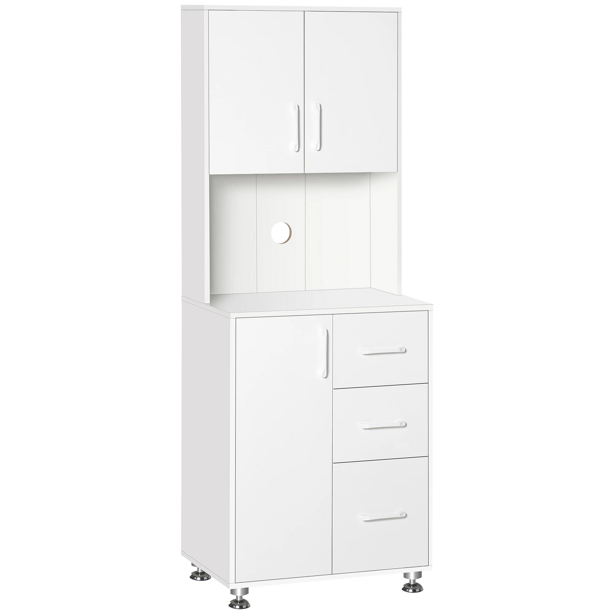 Modern Kitchen Cupboard, Storage Cabinet Hutch, 2 Cabinets, 3 Drawers, White Kitchen Pantry Cabinets White at Gallery Canada
