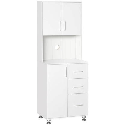 Modern Kitchen Cupboard, Storage Cabinet Hutch, 2 Cabinets, 3 Drawers, White Kitchen Pantry Cabinets White at Gallery Canada