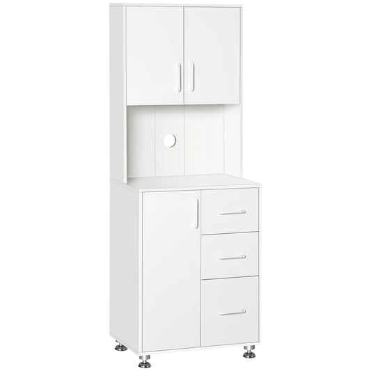 Modern Kitchen Cupboard, Storage Cabinet Hutch, 2 Cabinets, 3 Drawers, White Kitchen Pantry Cabinets White at Gallery Canada