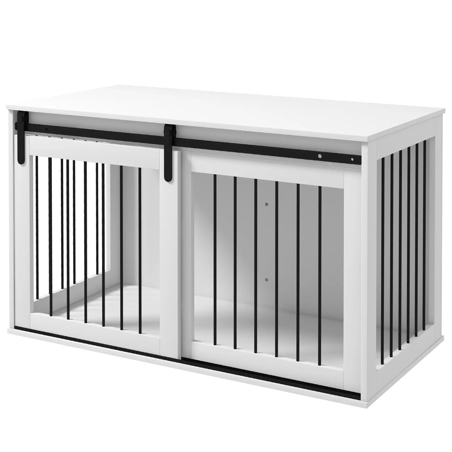 46.5" Dog Crate Furniture, End Side Table for Large Dogs, White Houses, Kennels & Pens White at Gallery Canada