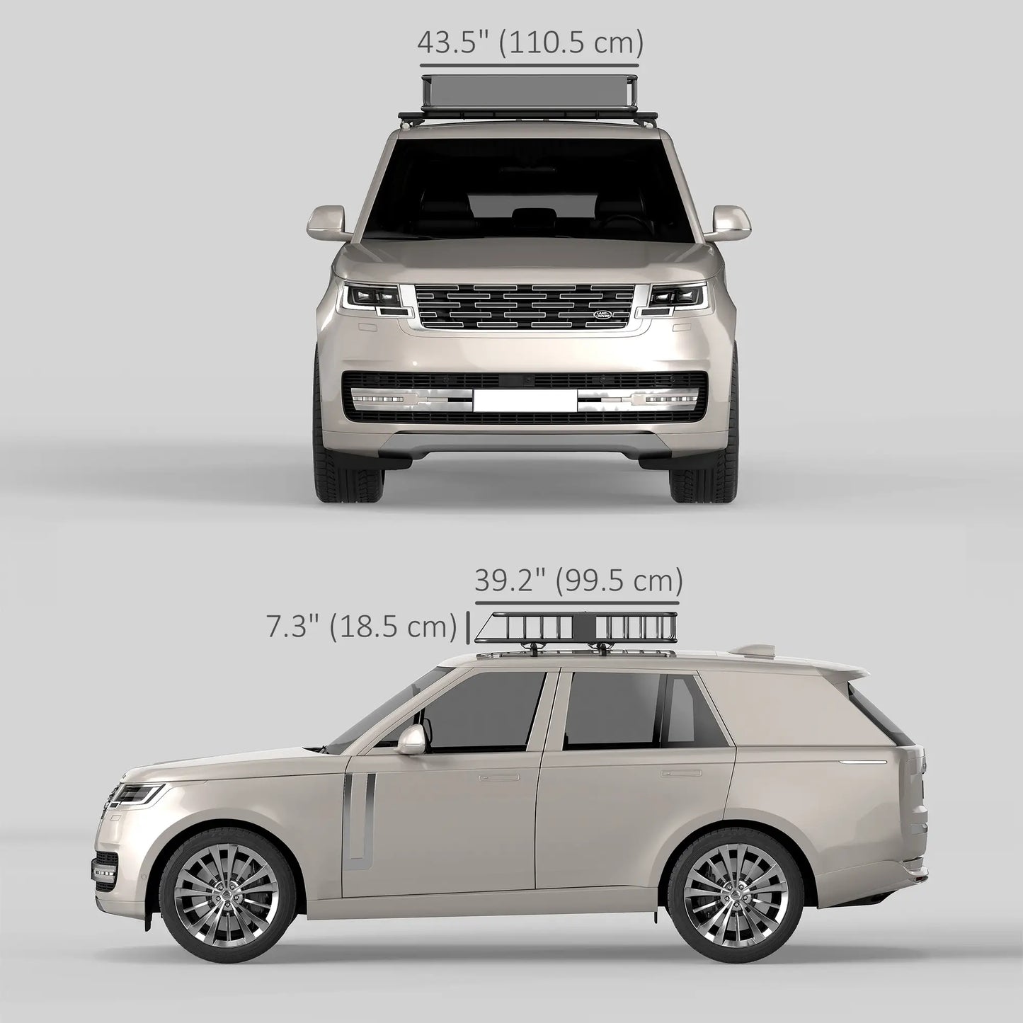 Universal Roof Rack Basket, 200lbs Steel Cargo Carrier, 43.5"x39.2"x7.3", Black Automotive at Gallery Canada