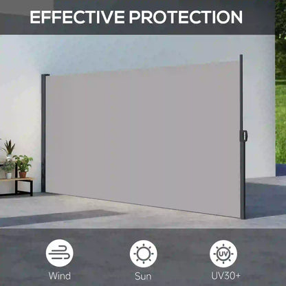 13' x 6' Retractable Side Awning, Outdoor Privacy Screen, Light Grey Retractable Side Awning at Gallery Canada