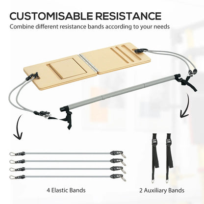 Pilates Bar Kit, Resistance Bands, Foldable Calf Stretch Board, Grey More-Strength Training Equipment at Gallery Canada