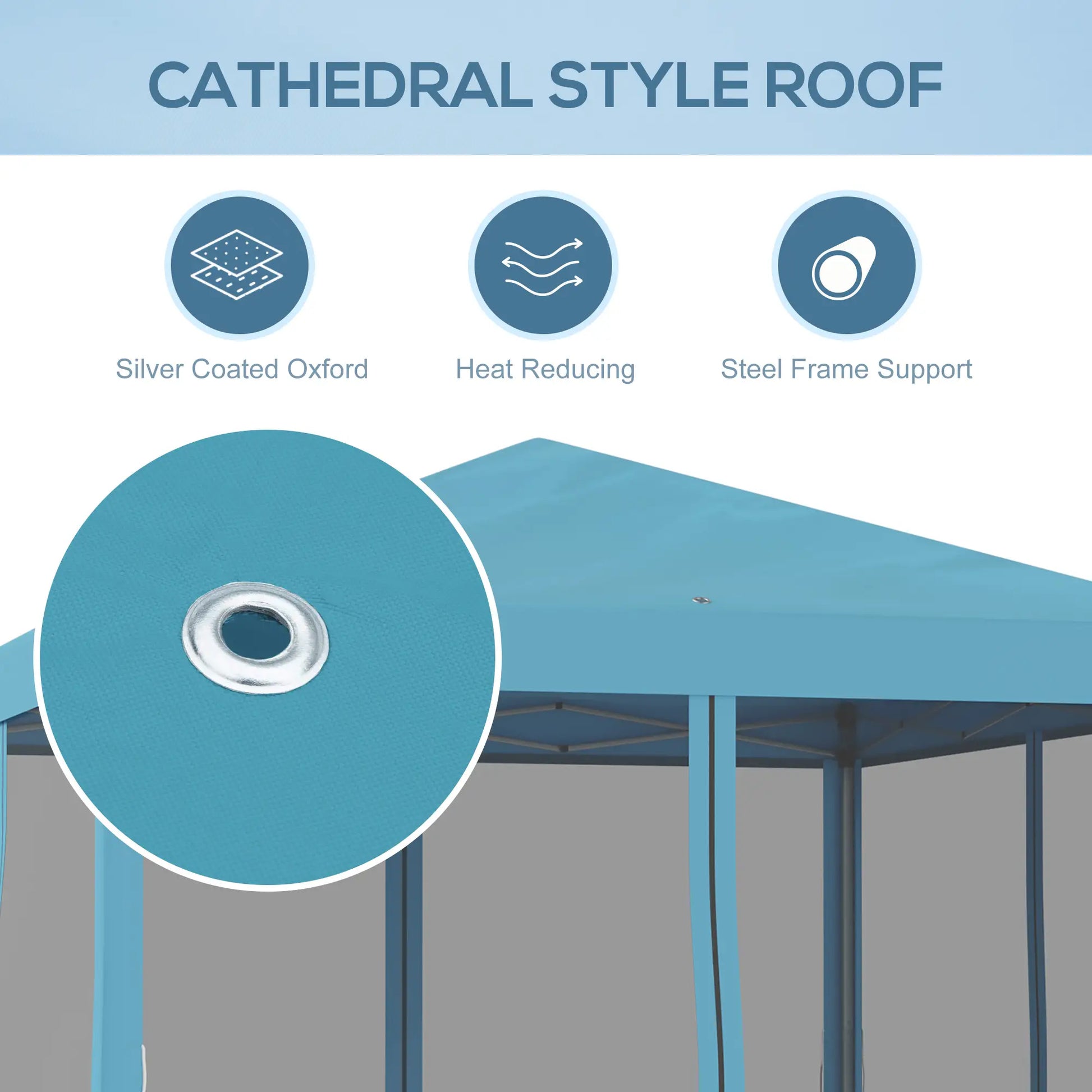 10' x 10' Pop Up Canopy Tent, Removable Mesh Sidewalls, Carry Bag, Light Blue Pop Up Canopies at Gallery Canada